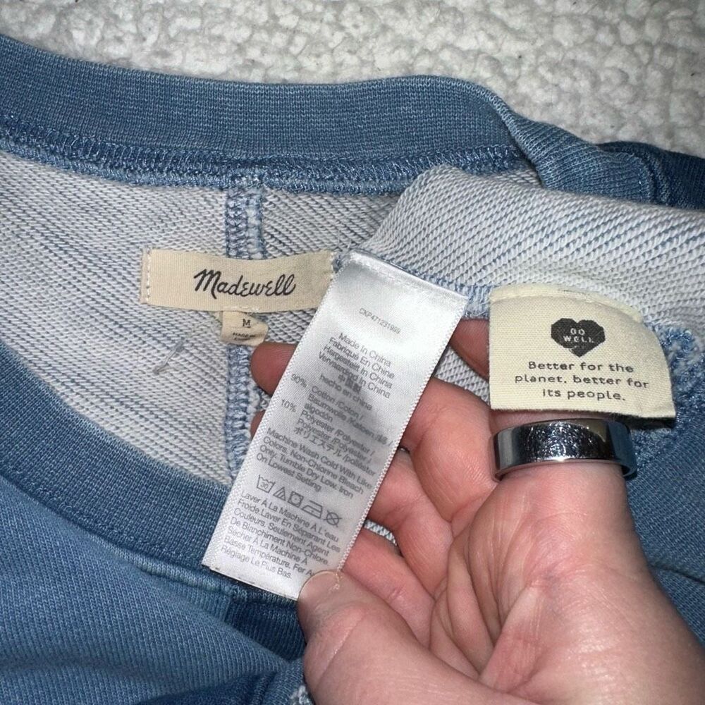 Madewell Medium Indigo-Dyed Patchwork Sweatshirt … - image 7